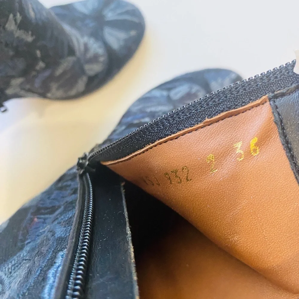 Valentino blue floral tapestry ankle boots - Picture 7 of 12